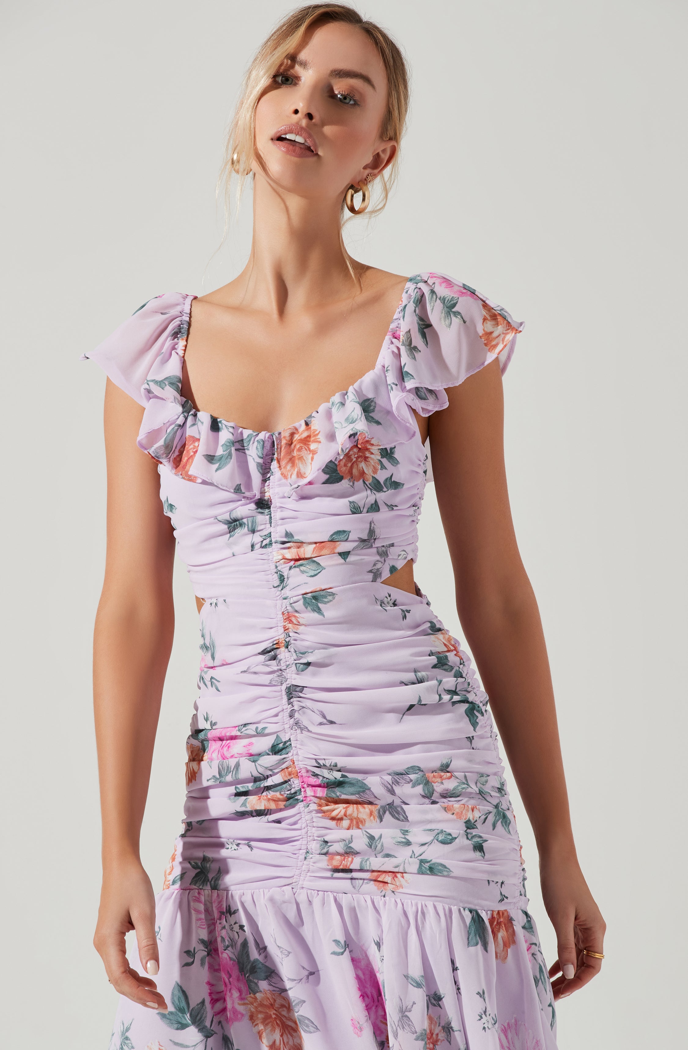 Devereaux Midi Dress Floral Cutout