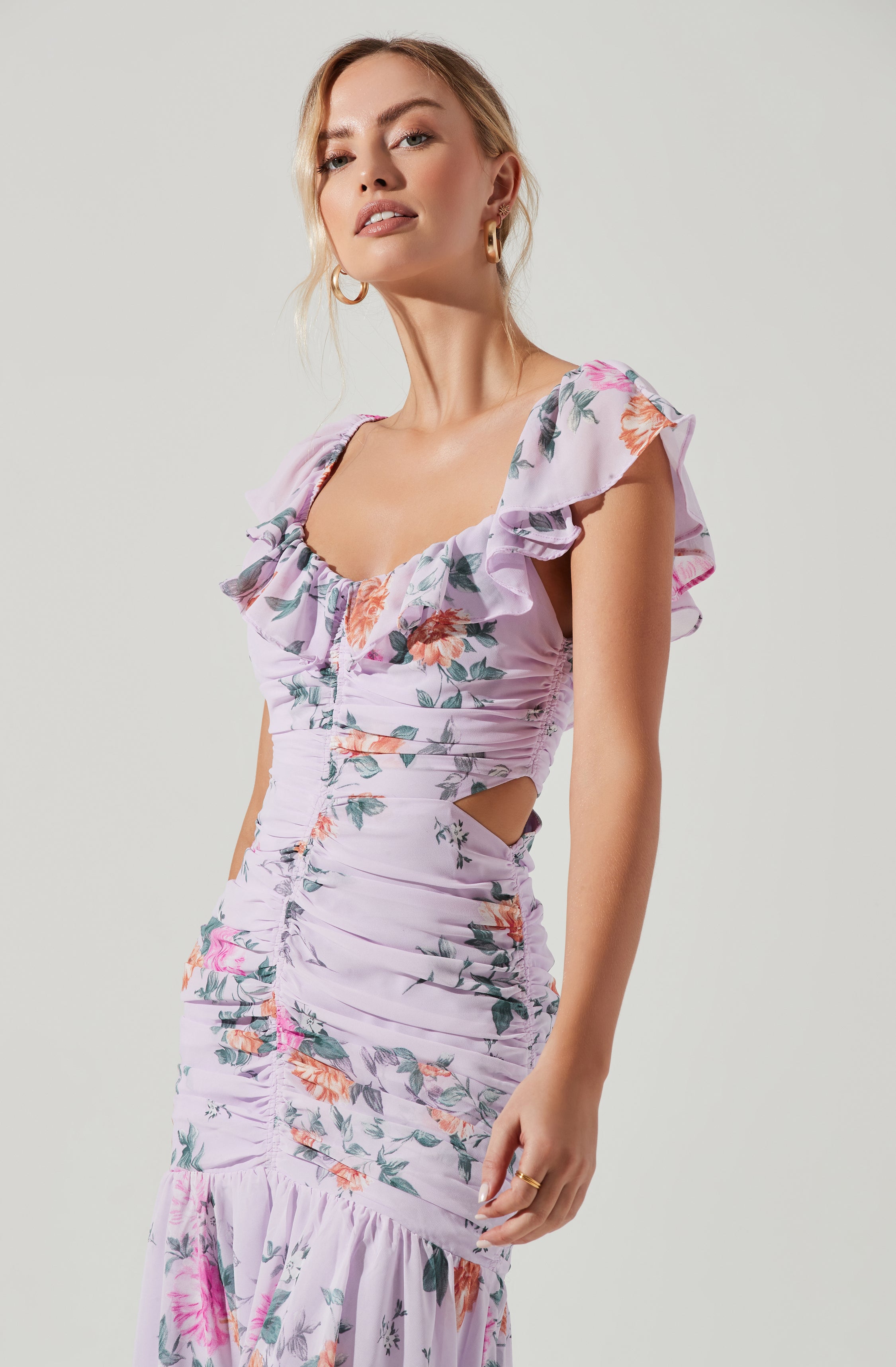 Devereaux Midi Dress Floral Cutout