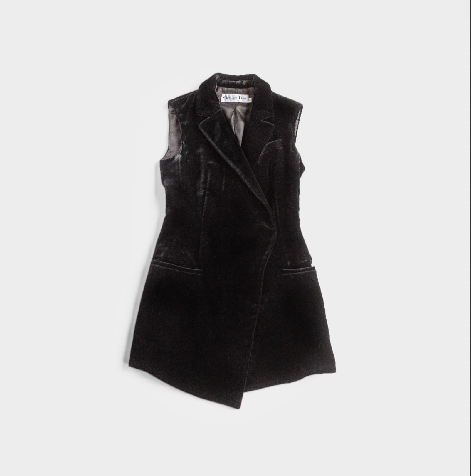 DIOR black velvet gilet - size 36 FR