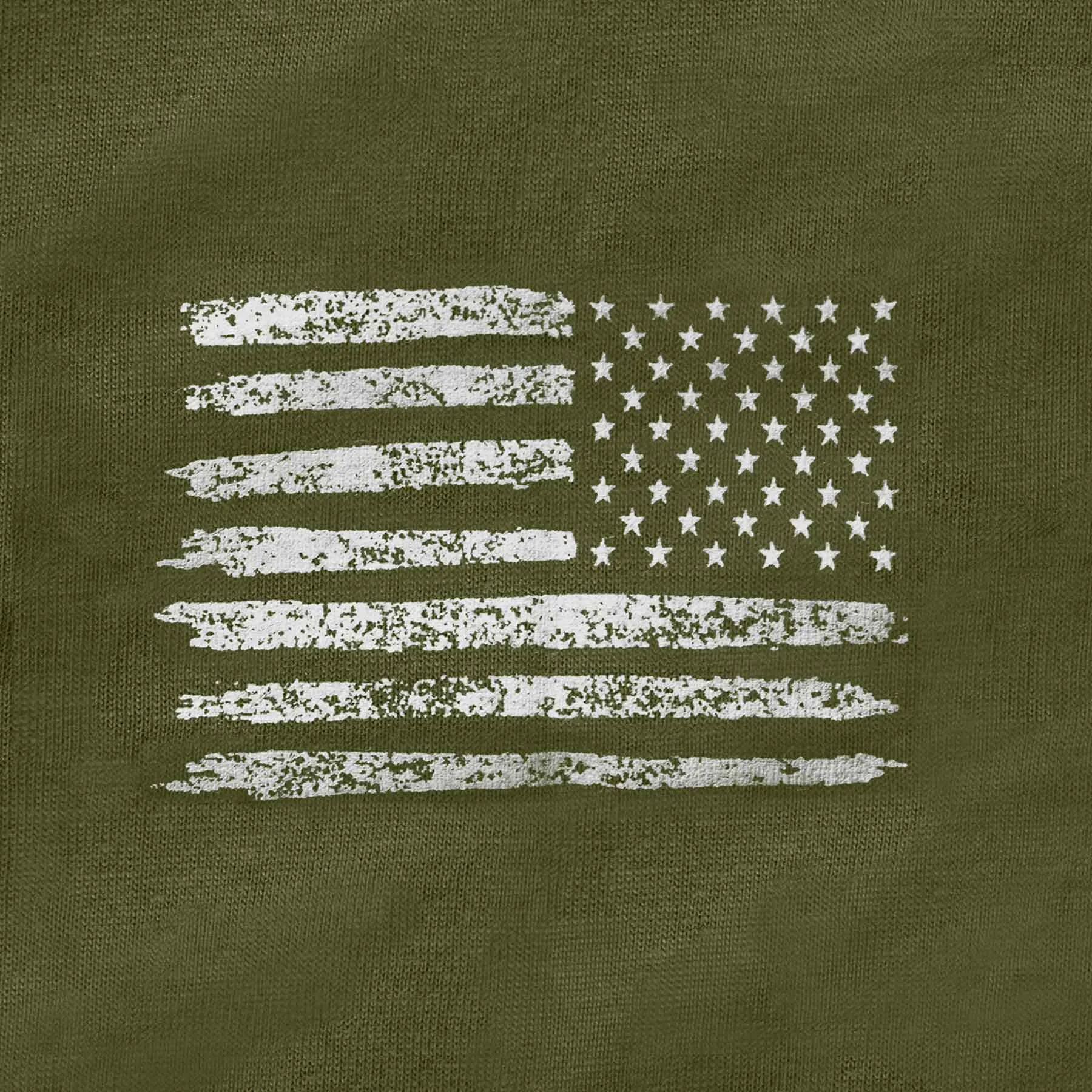 Distressed Flag Long Sleeve Tee