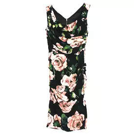 Dolce & Gabbana 1380 Rose Print Sleeveless Midi Dress XS