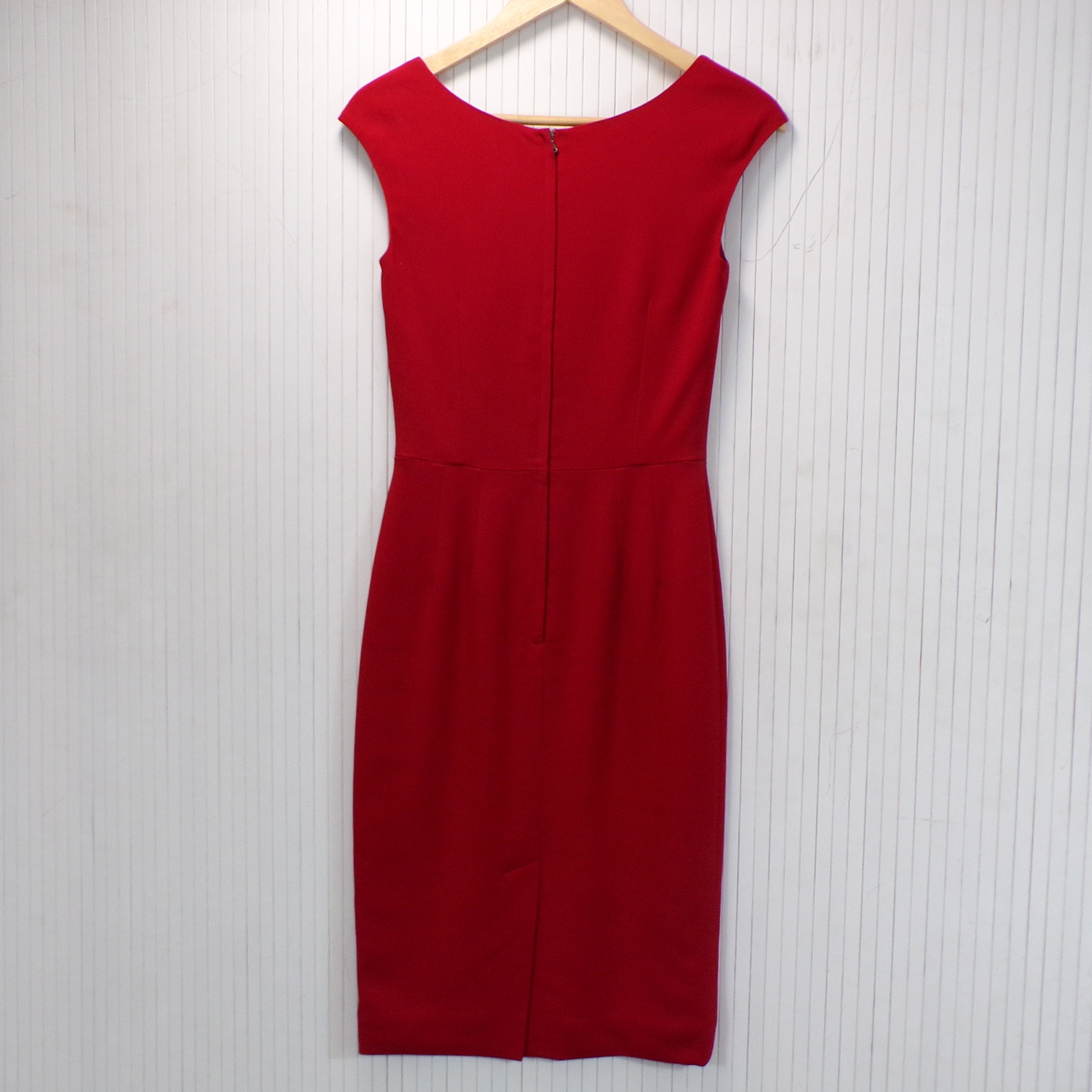 Dolce and Gabbana red crepe dress, sleeveless, midi length, size XS.