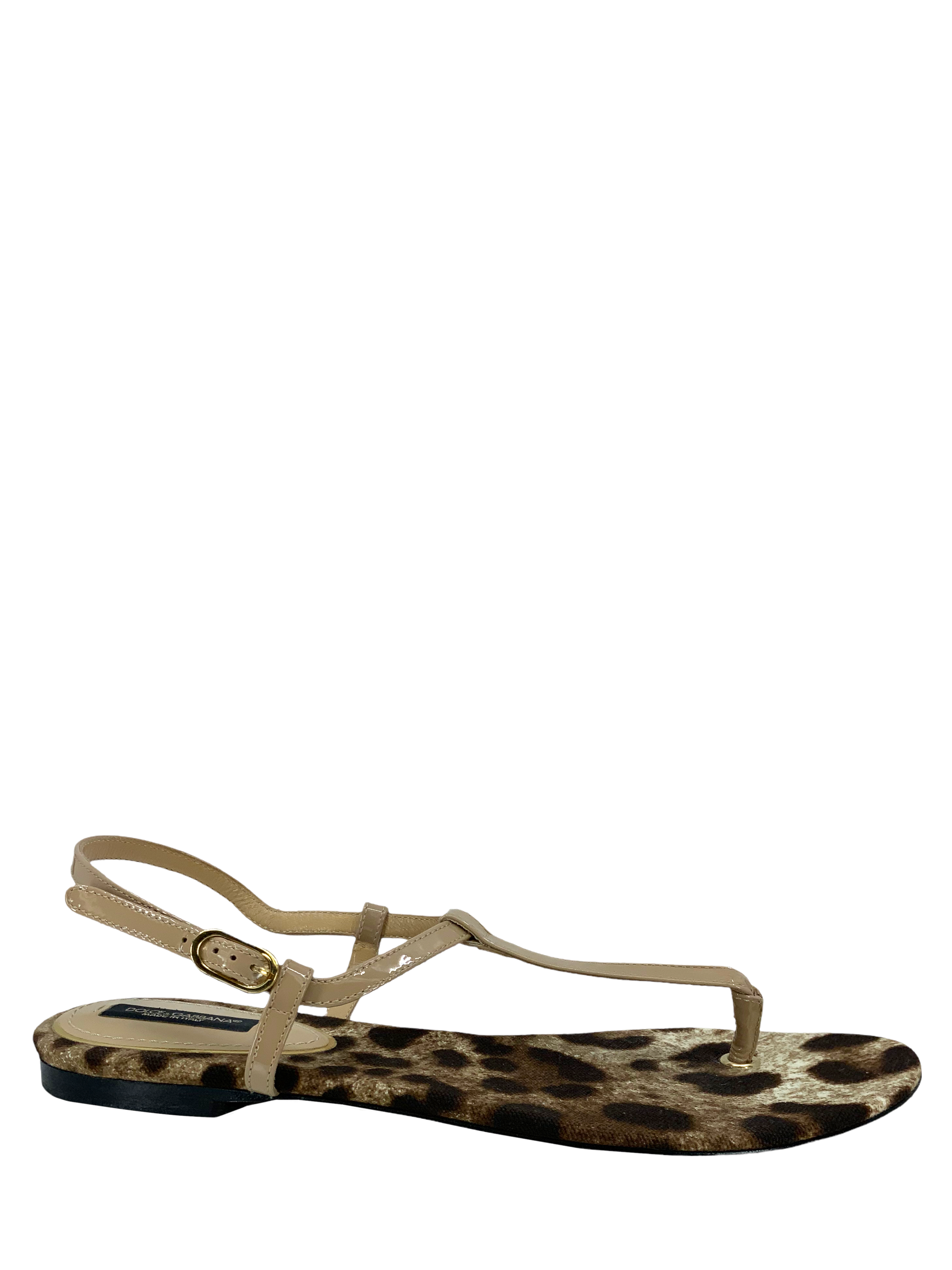 Dolce Gabanna Patent Leather Sandals - Size 8