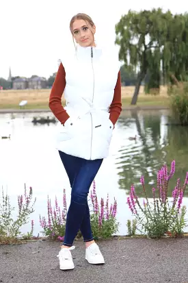 Double second white belted gilet puffer - Google SEO friendly result: Second White Belted Puffer Vest - Double Layered