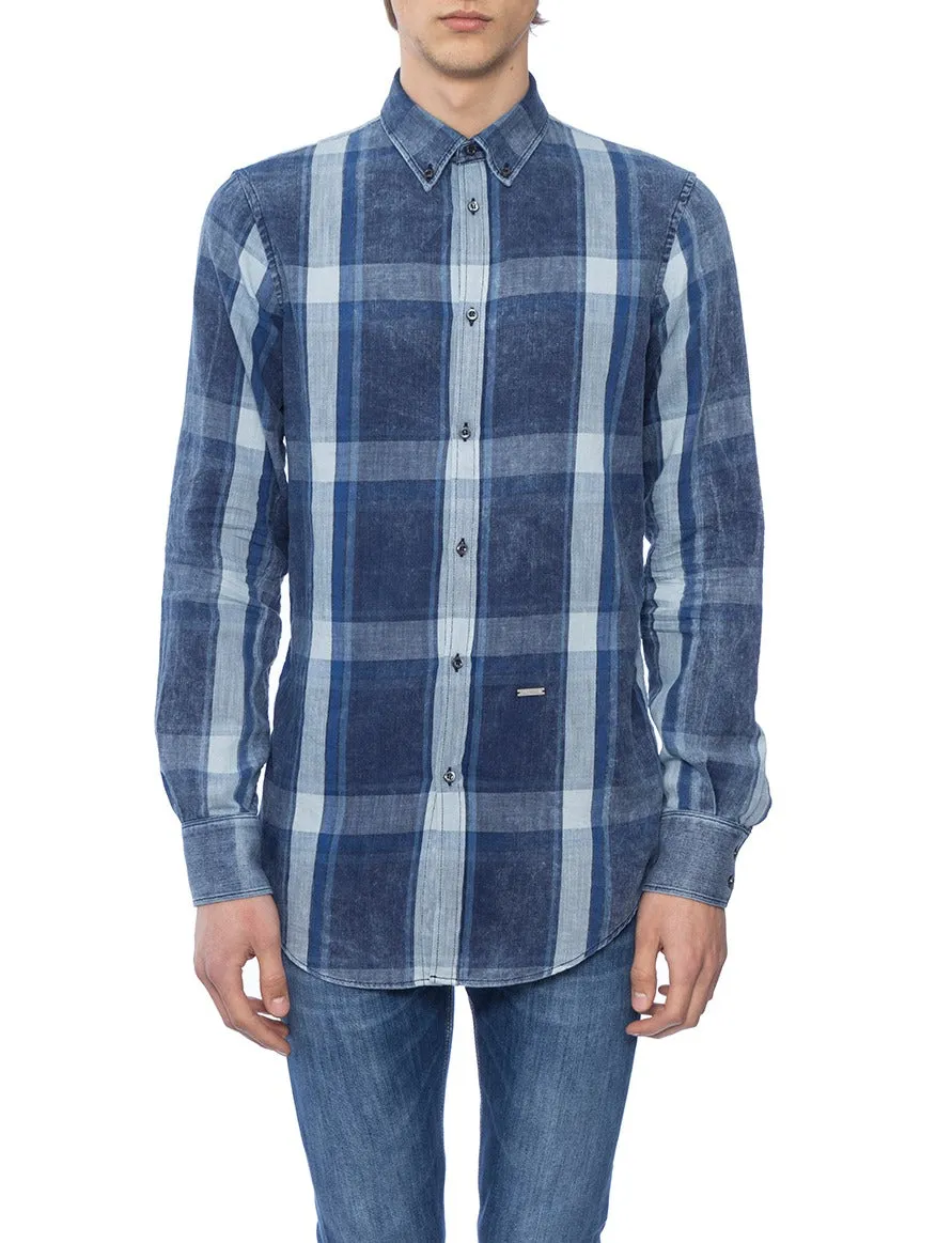 Checked Denim Shirt by DSquared2