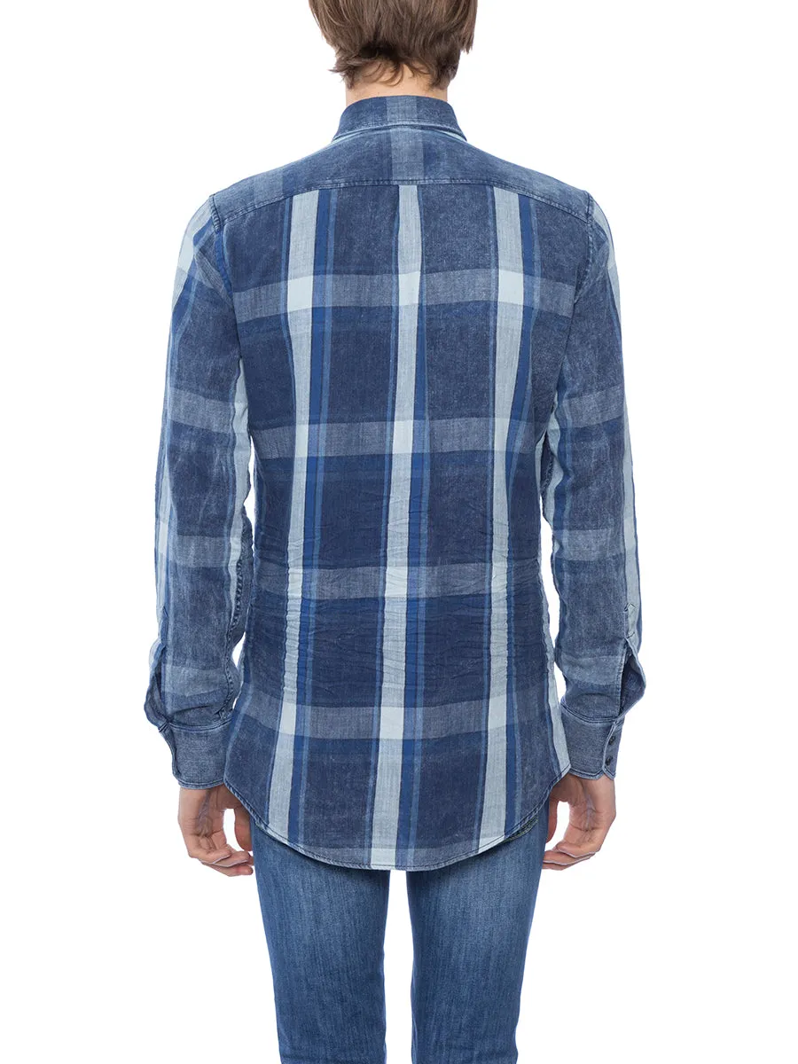 Checked Denim Shirt by DSquared2