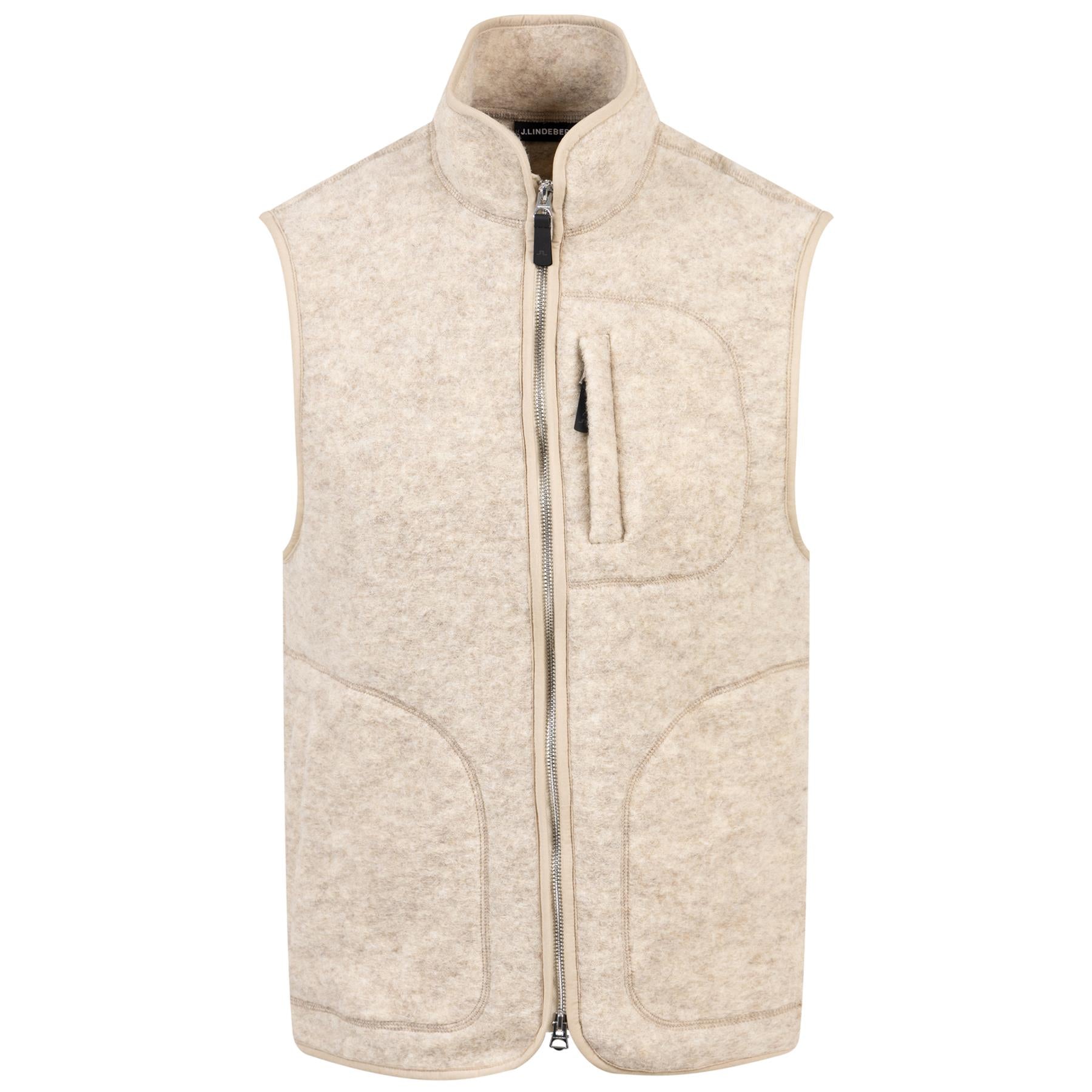 Duncan Wool Fleece Gilet Oyster Grey - AW23 in Google SEO friendly words: Grey Wool Fleece Gilet - Duncan 2023 Autumn Winter Col