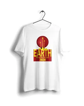 Earth Alien Home - White T-shirt with Digital Graphics