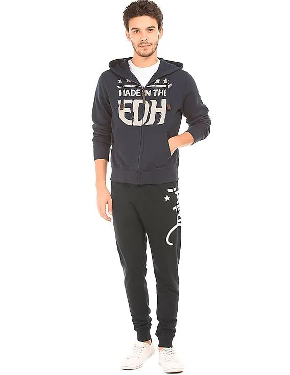 Ed Hardy Solid Drawstring Waist Joggers for Men