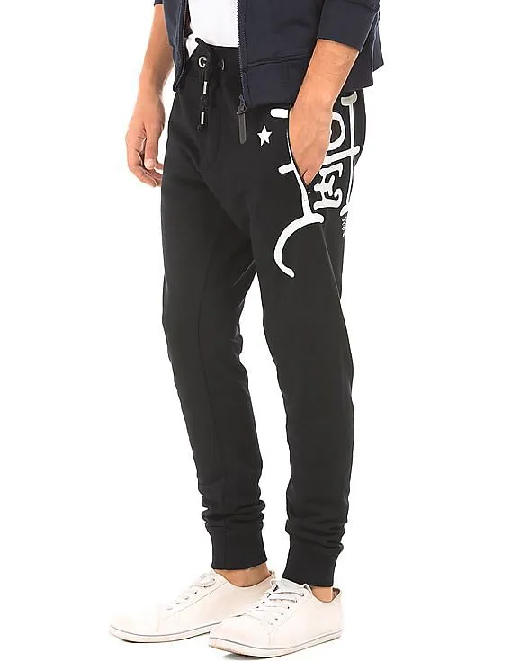 Ed Hardy Solid Drawstring Waist Joggers for Men