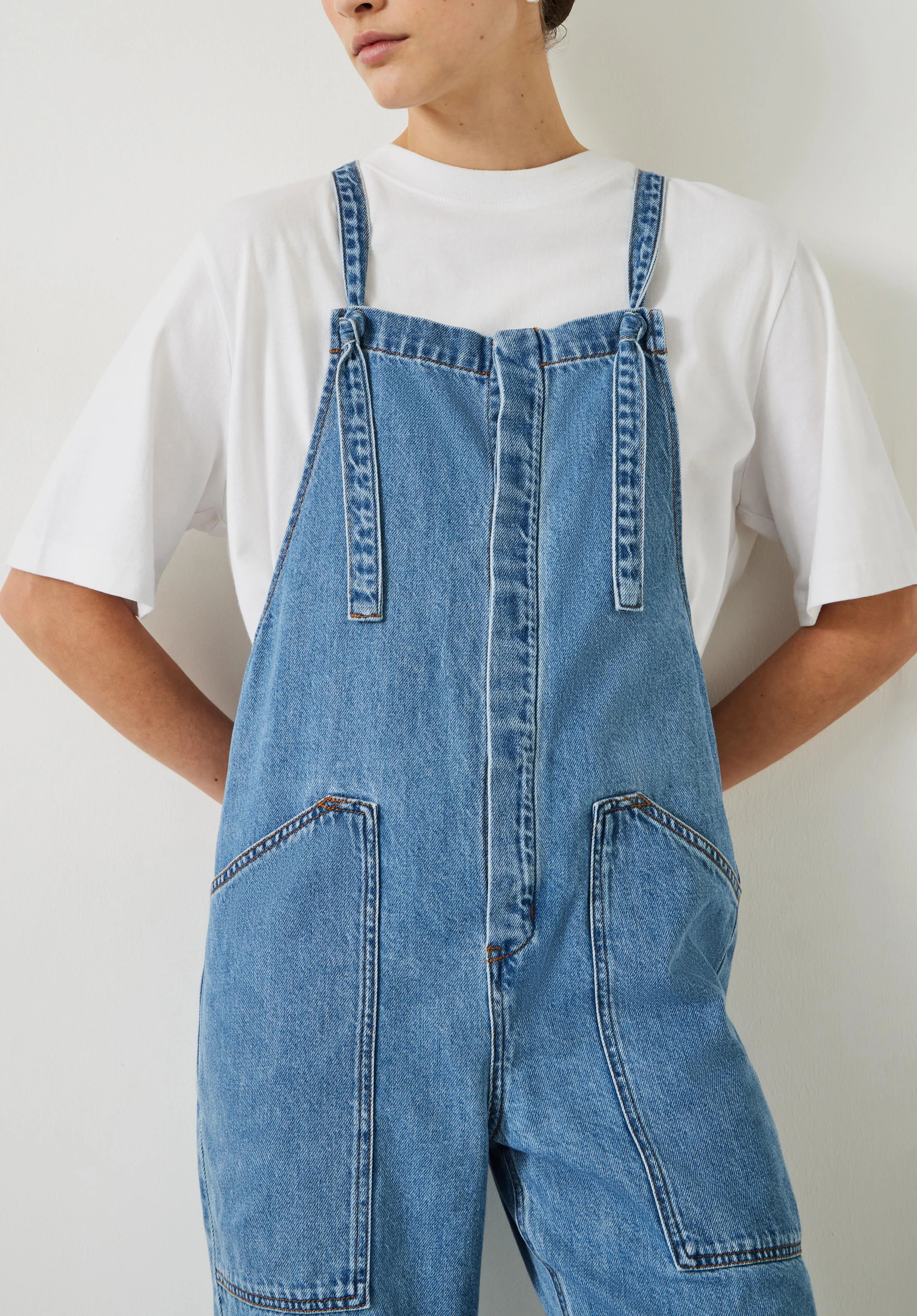 Ellie Denim Cropped Overalls