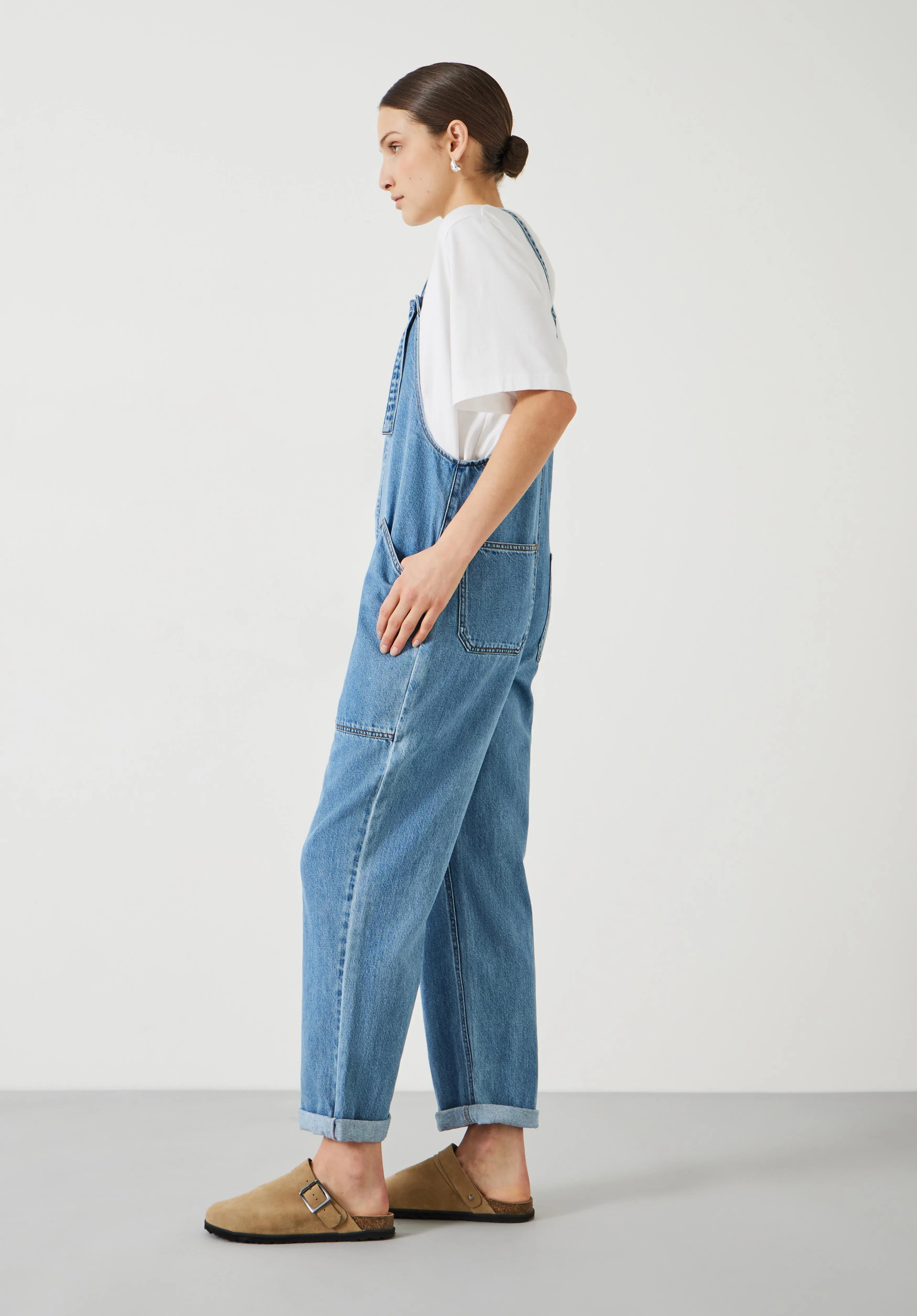 Ellie Denim Cropped Overalls