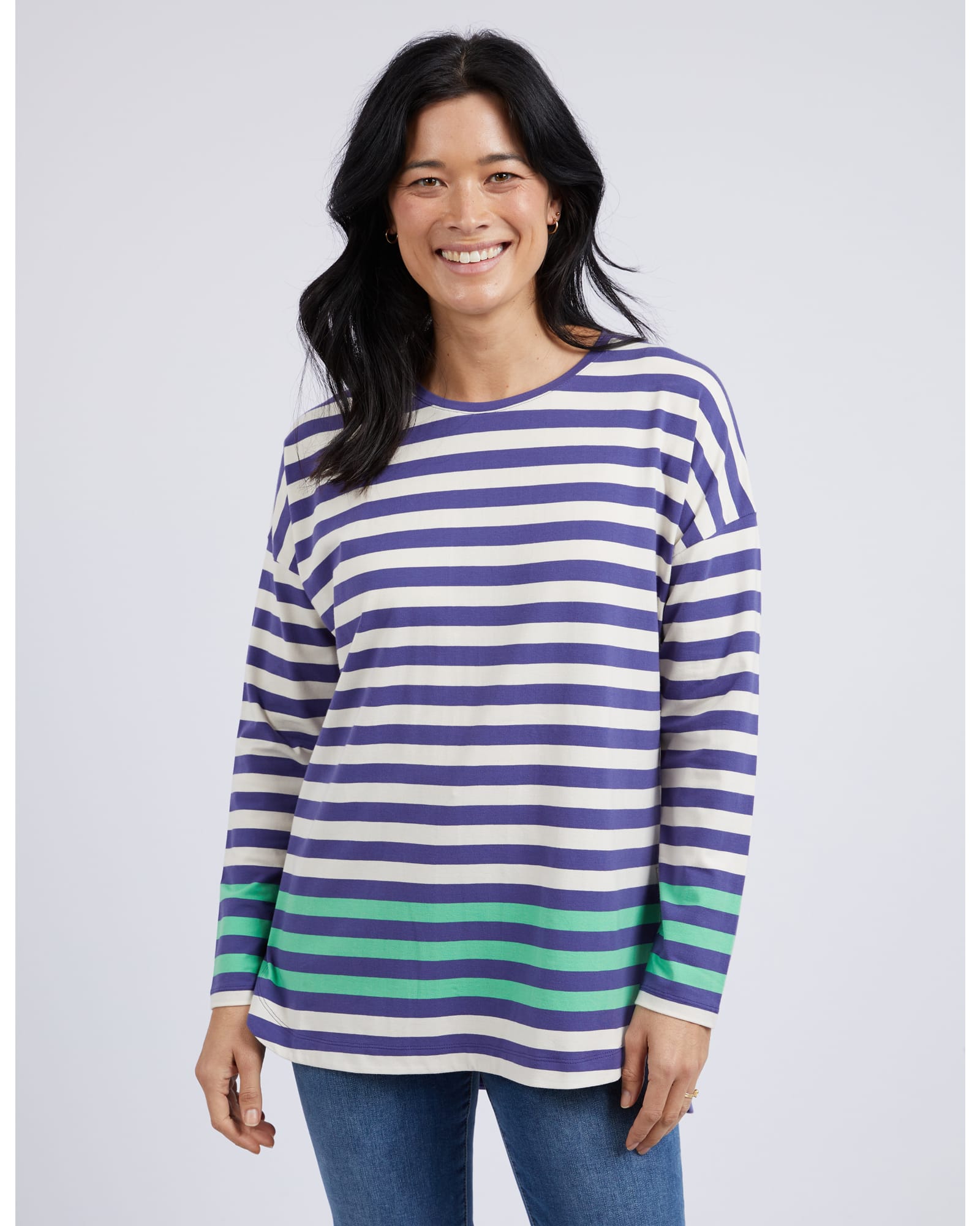 Elm Indigo Stripe Turn Back Tee