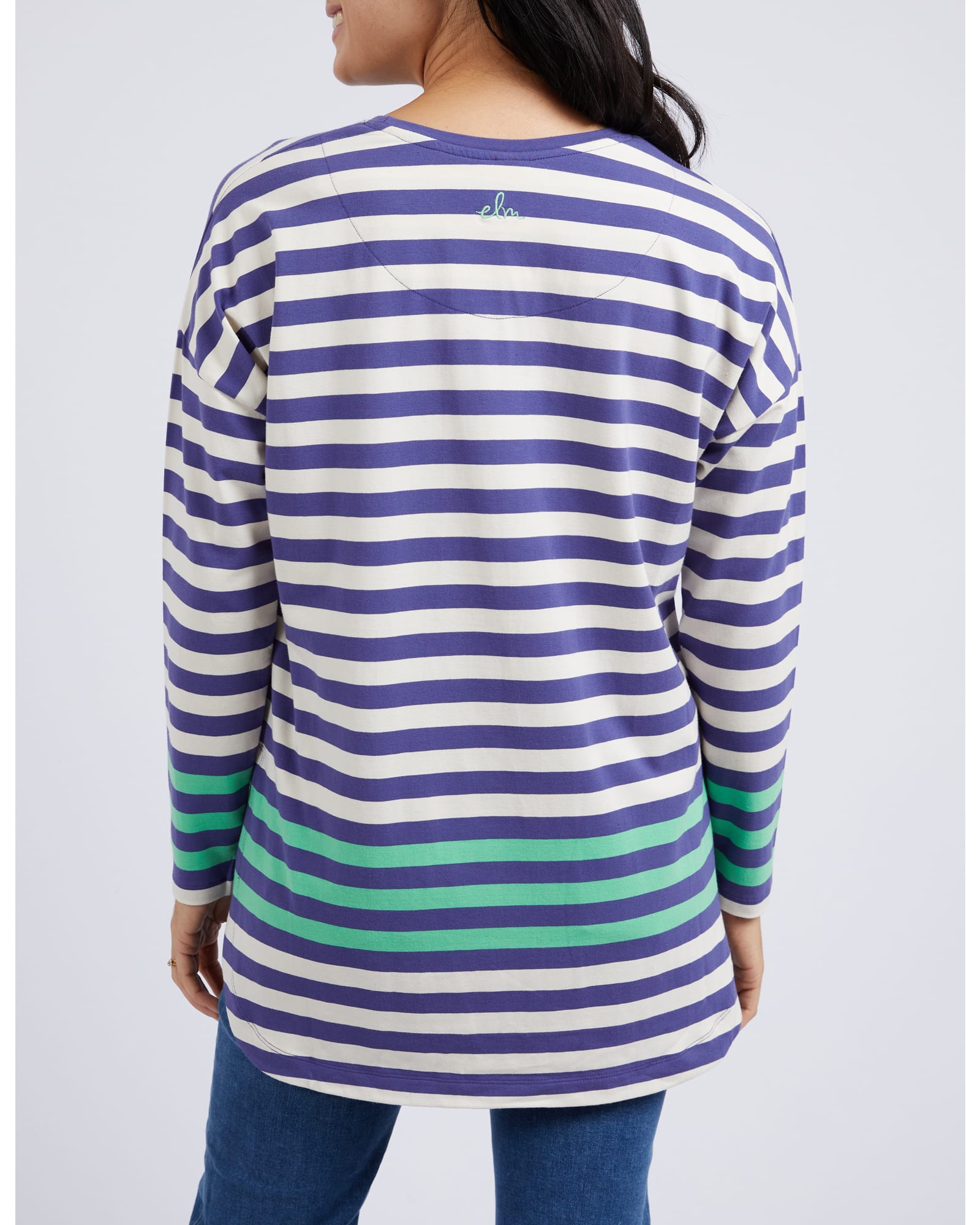 Elm Indigo Stripe Turn Back Tee