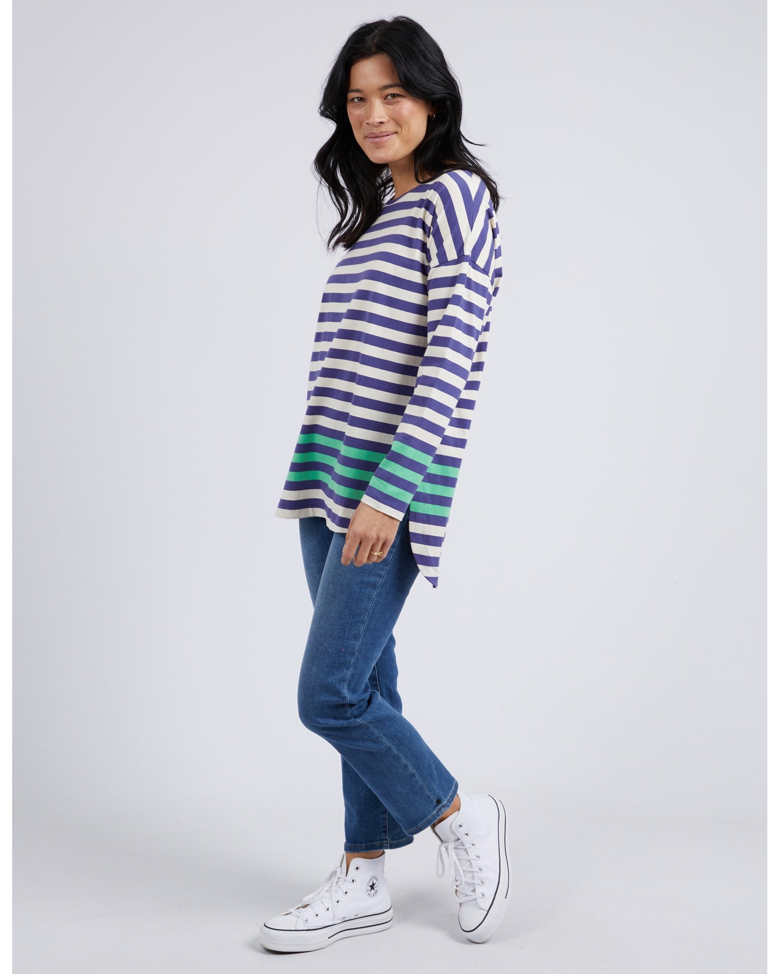 Elm Indigo Stripe Turn Back Tee