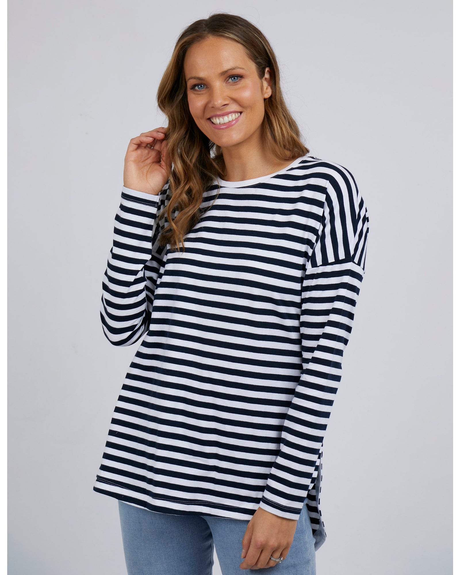 Elm Lauren Long Sleeve Navy Tee