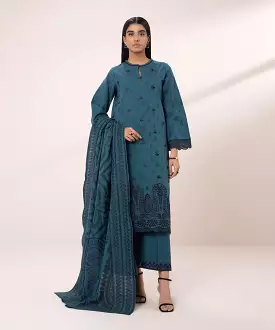 Embroidered Jacquard Suit - 3-Piece