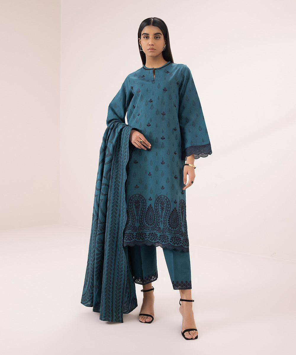 Embroidered Jacquard Suit - 3-Piece