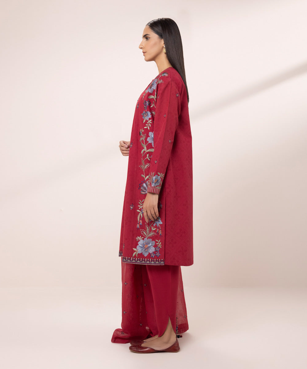 Embroidered Jacquard Suit (3 Piece)