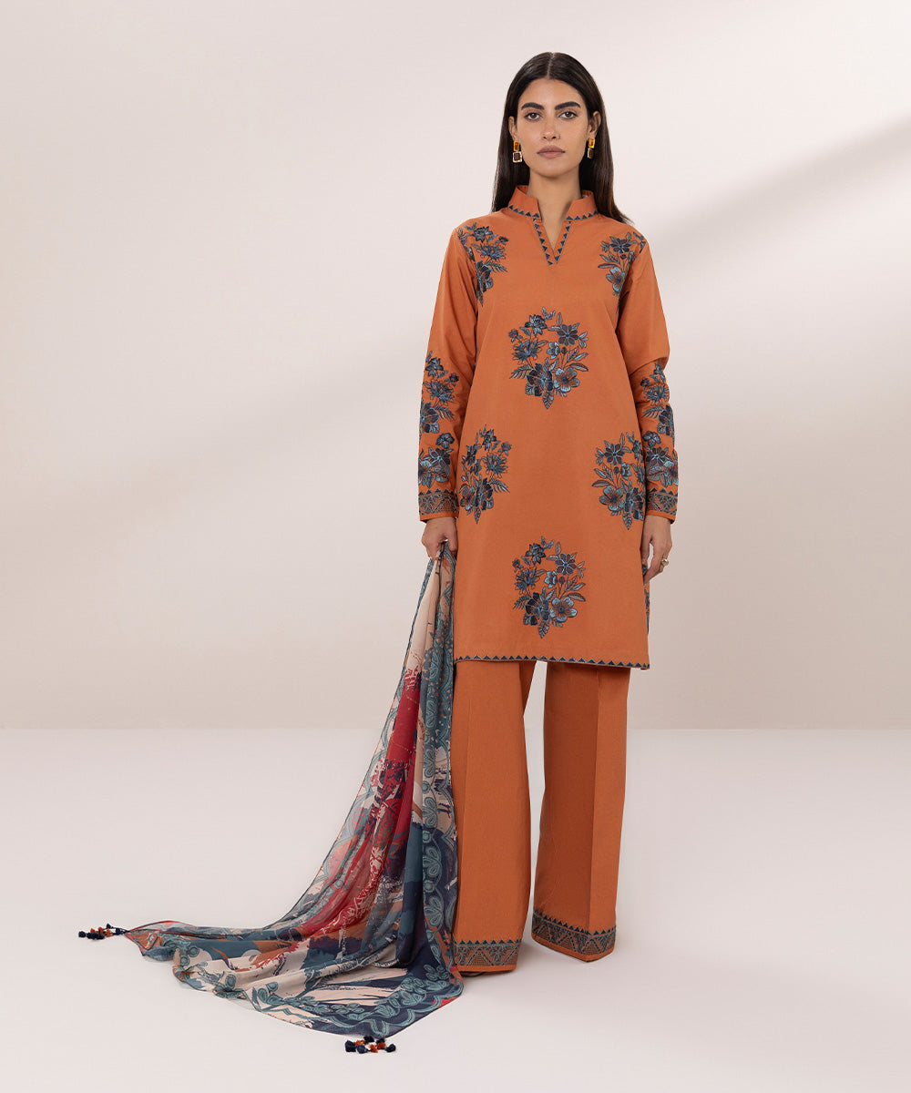 Embroidered Lawn Suit - 3 Piece