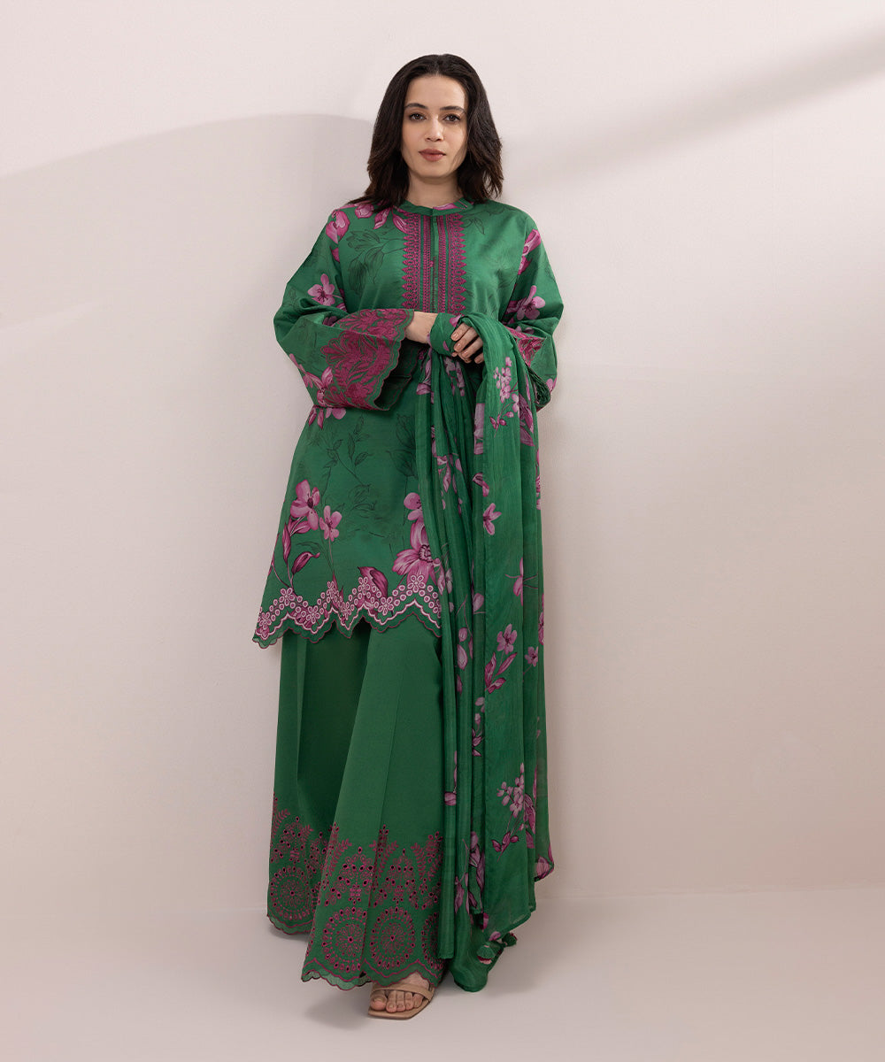 Embroidered Lawn Suit - 3 Piece