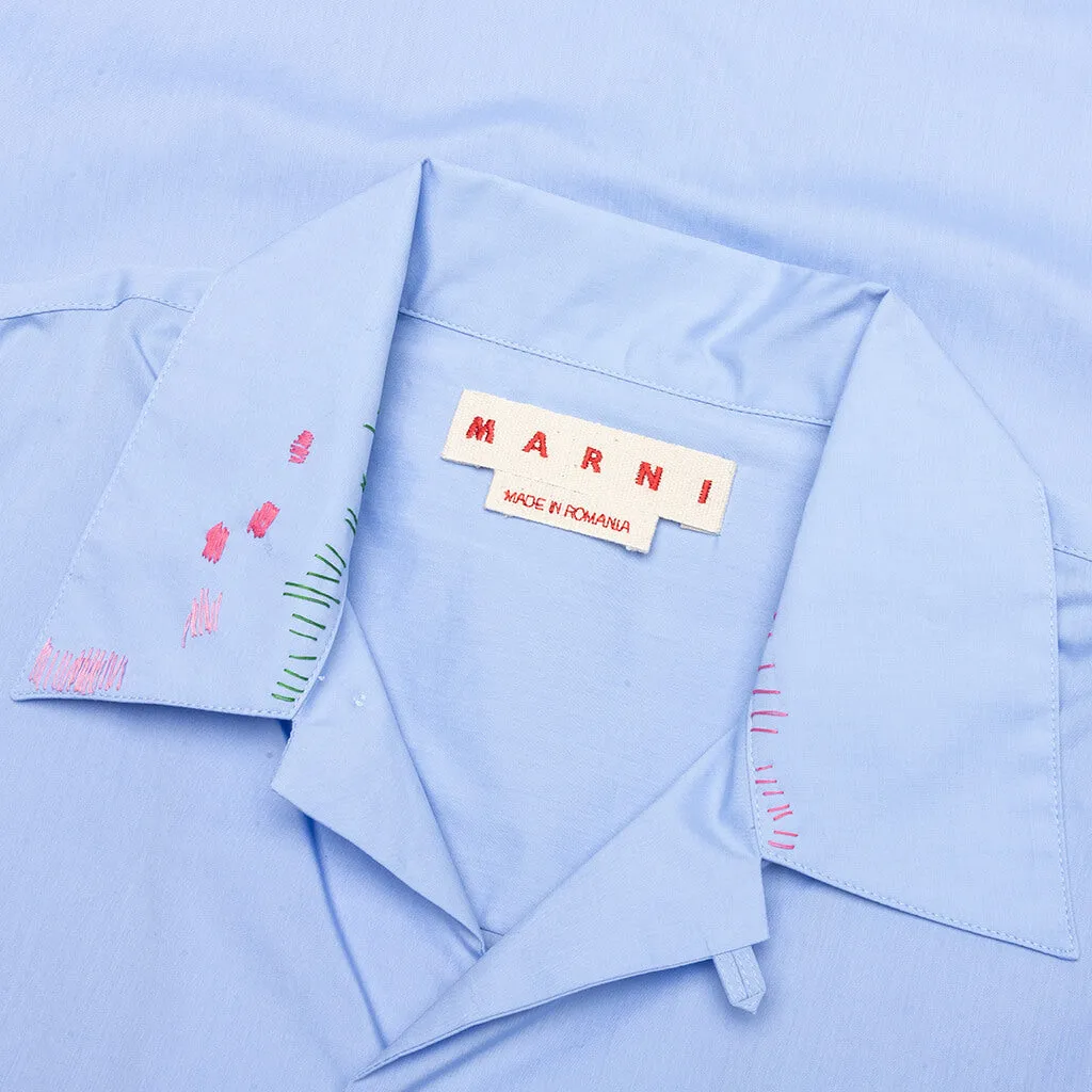 Embroidered Shirt - Iris Blue