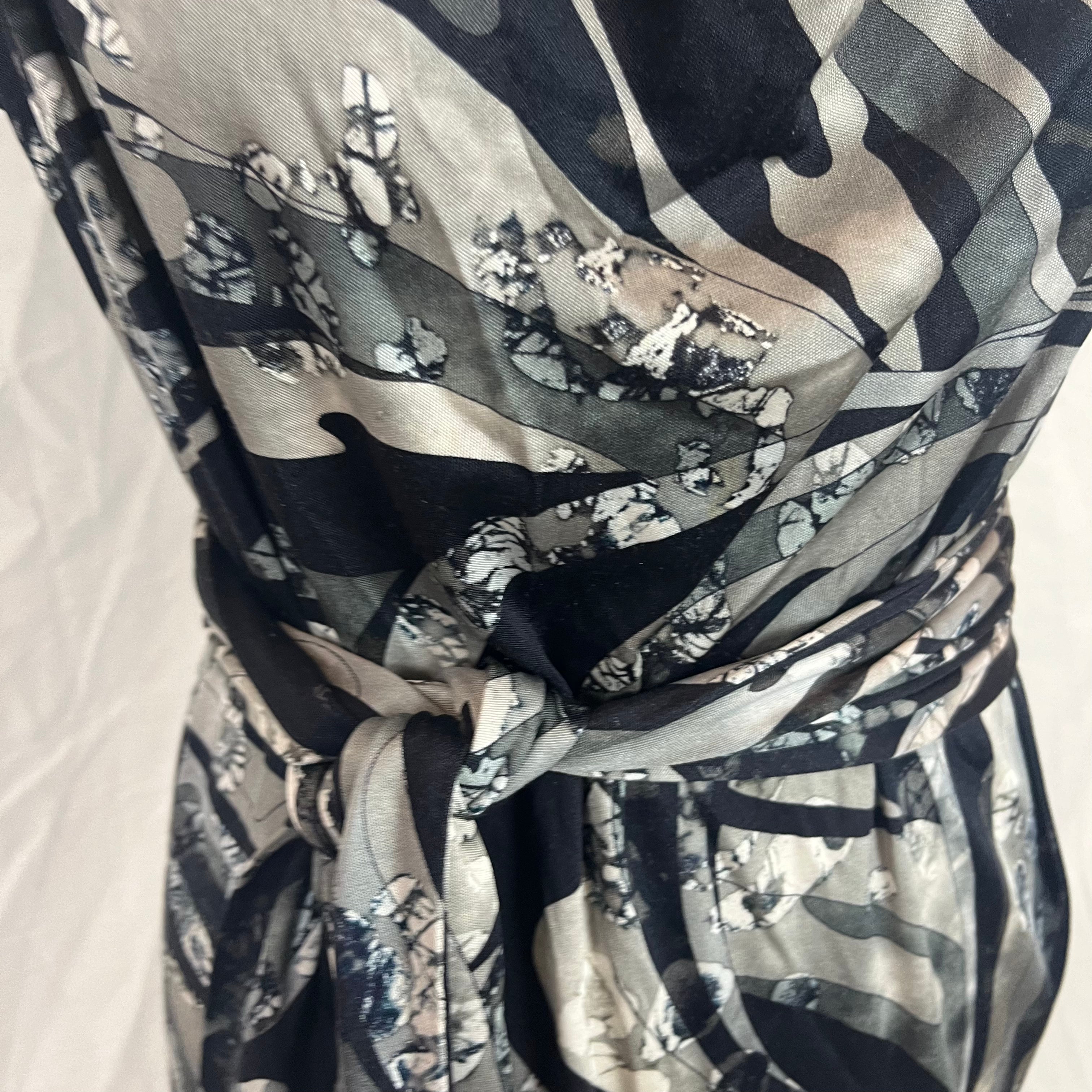 Emilio Pucci Grey Swirl Print Dress XS