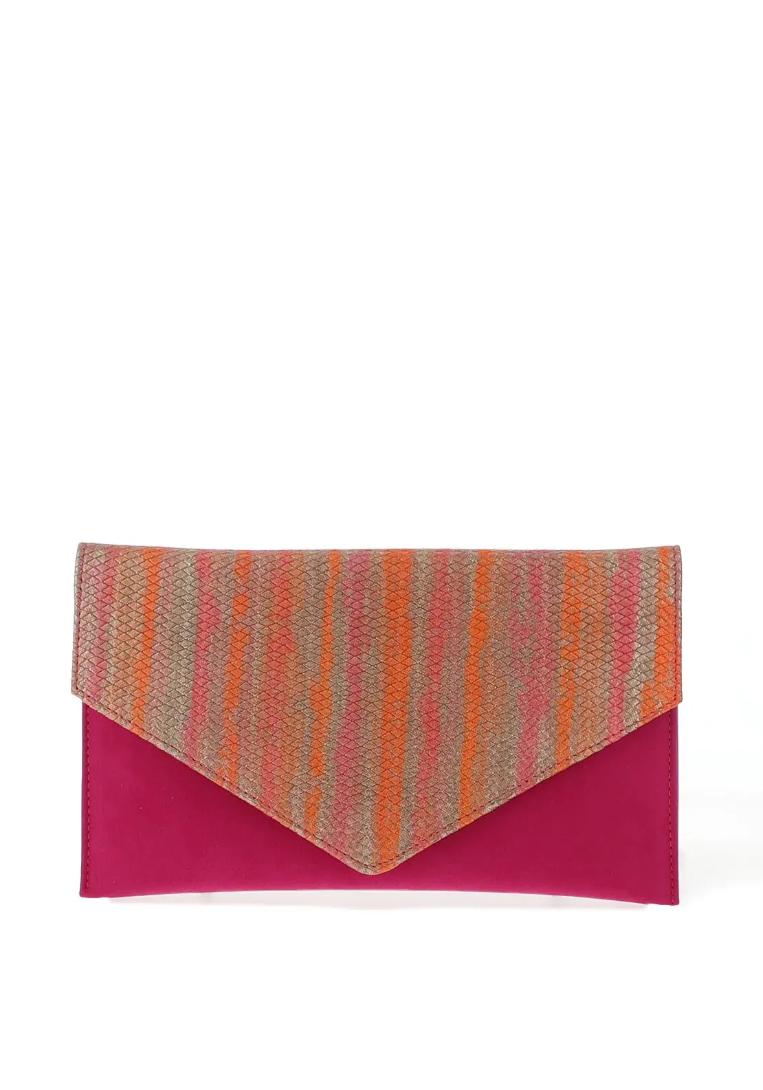 EMIS Fuchsia Envelope Clutch Bag - Leather Suede