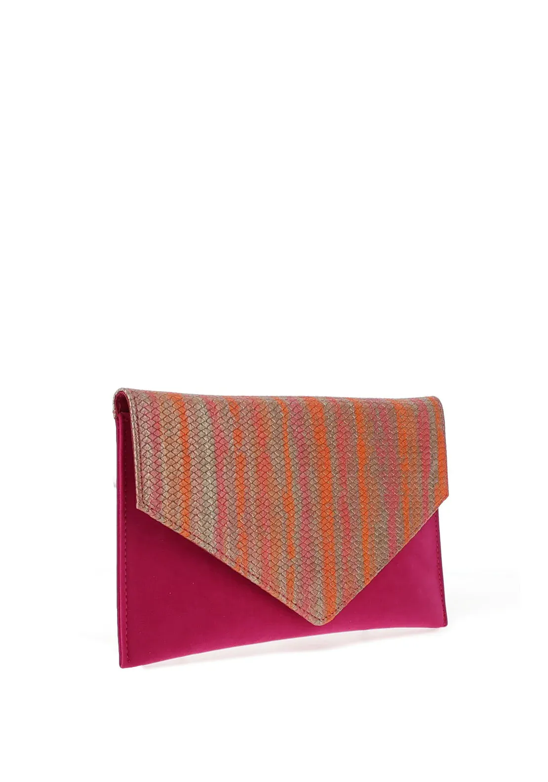 EMIS Fuchsia Envelope Clutch Bag - Leather Suede