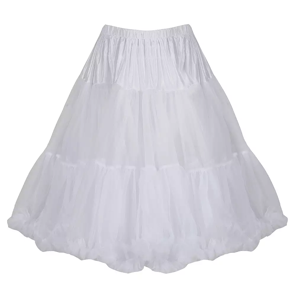 Extra Volume Vintage Rockabilly Petticoat Skirt - White Net - 50s Style