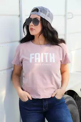 Faith Luke 1:37 Cropped Tee - Mineral Washed Jersey