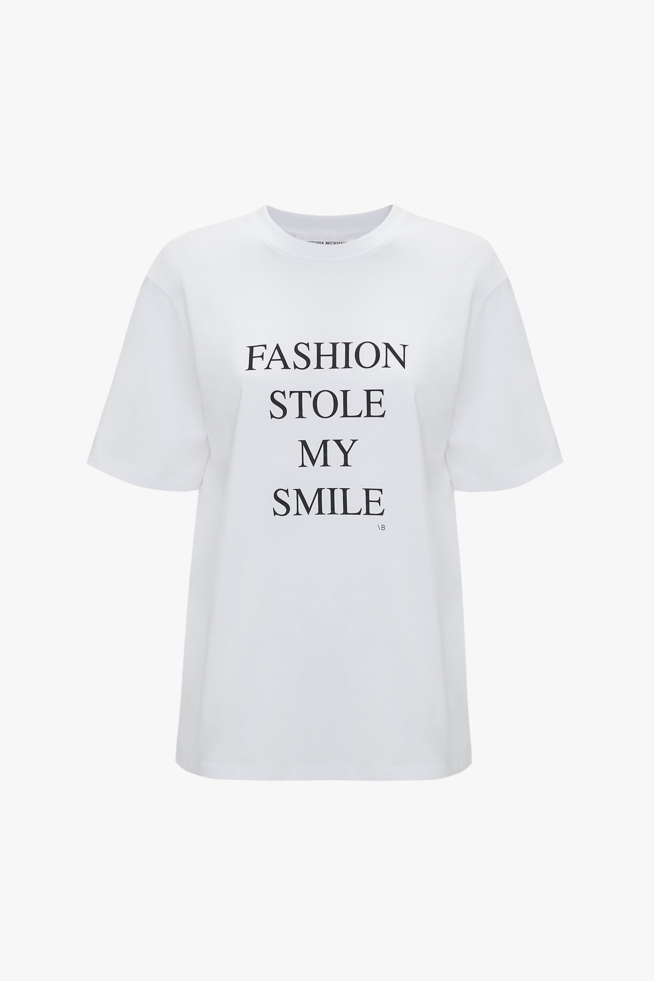 Fashion Stole My Smile T-Shirt in White - Shop Now