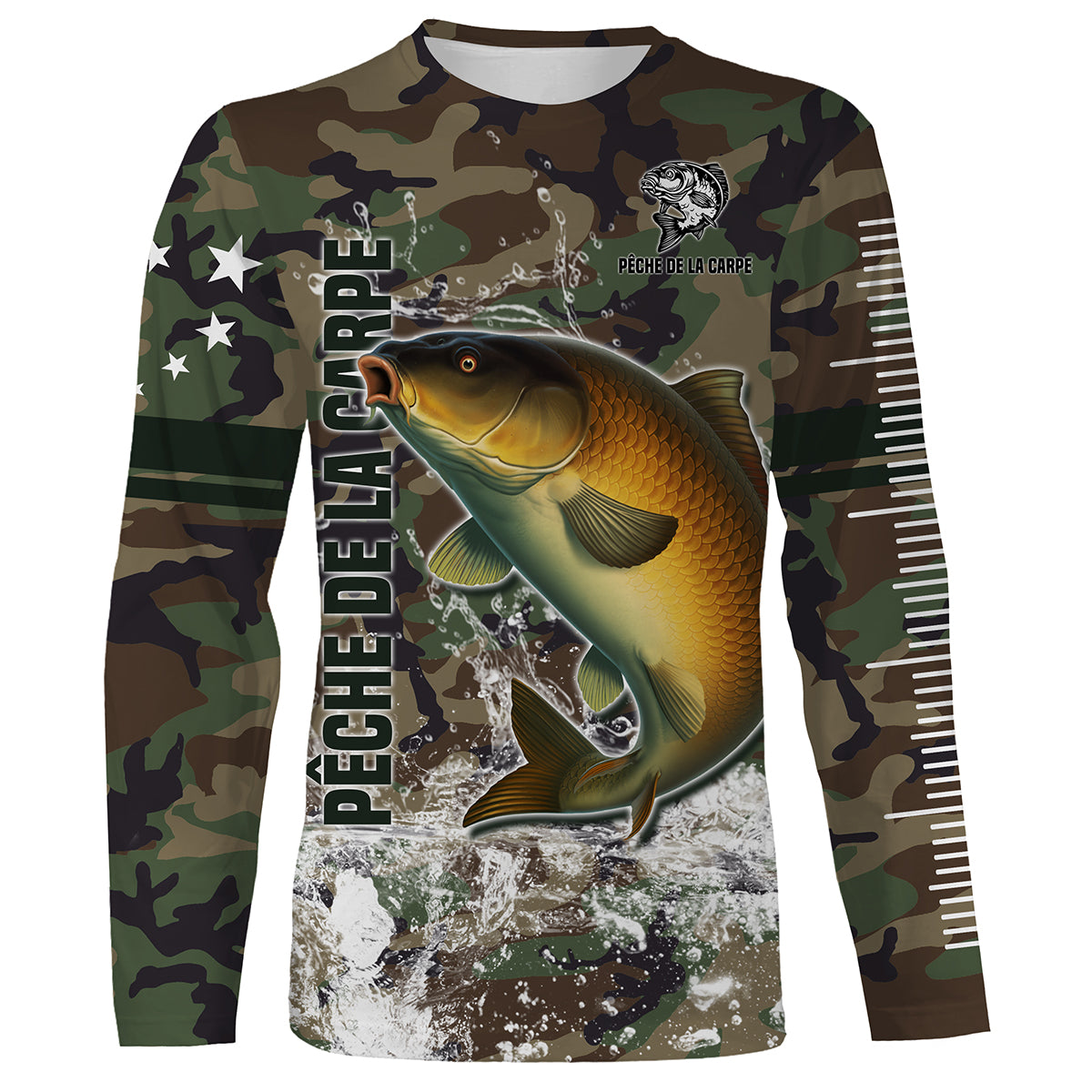 Fishing for Carp, Unique Fisherman Gift, Fishing Camouflage, T-shirt, Hoodie, UV-protected Clothing, Personalized Gift