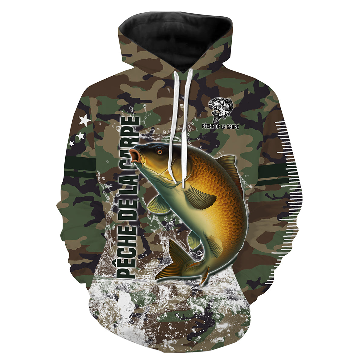 Fishing for Carp, Unique Fisherman Gift, Fishing Camouflage, T-shirt, Hoodie, UV-protected Clothing, Personalized Gift