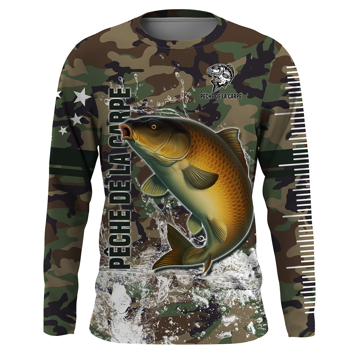 Fishing for Carp, Unique Fisherman Gift, Fishing Camouflage, T-shirt, Hoodie, UV-protected Clothing, Personalized Gift