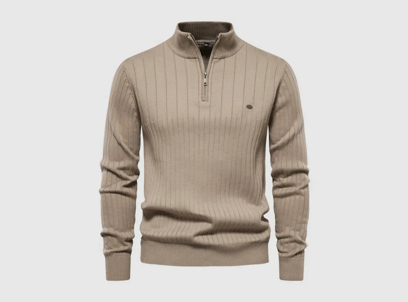 FitVille Men's Classy Stand Collar Pullover