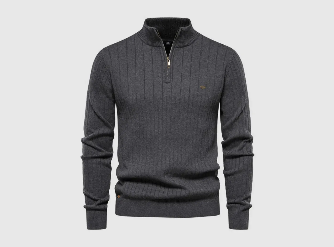 FitVille Men's Classy Stand Collar Pullover