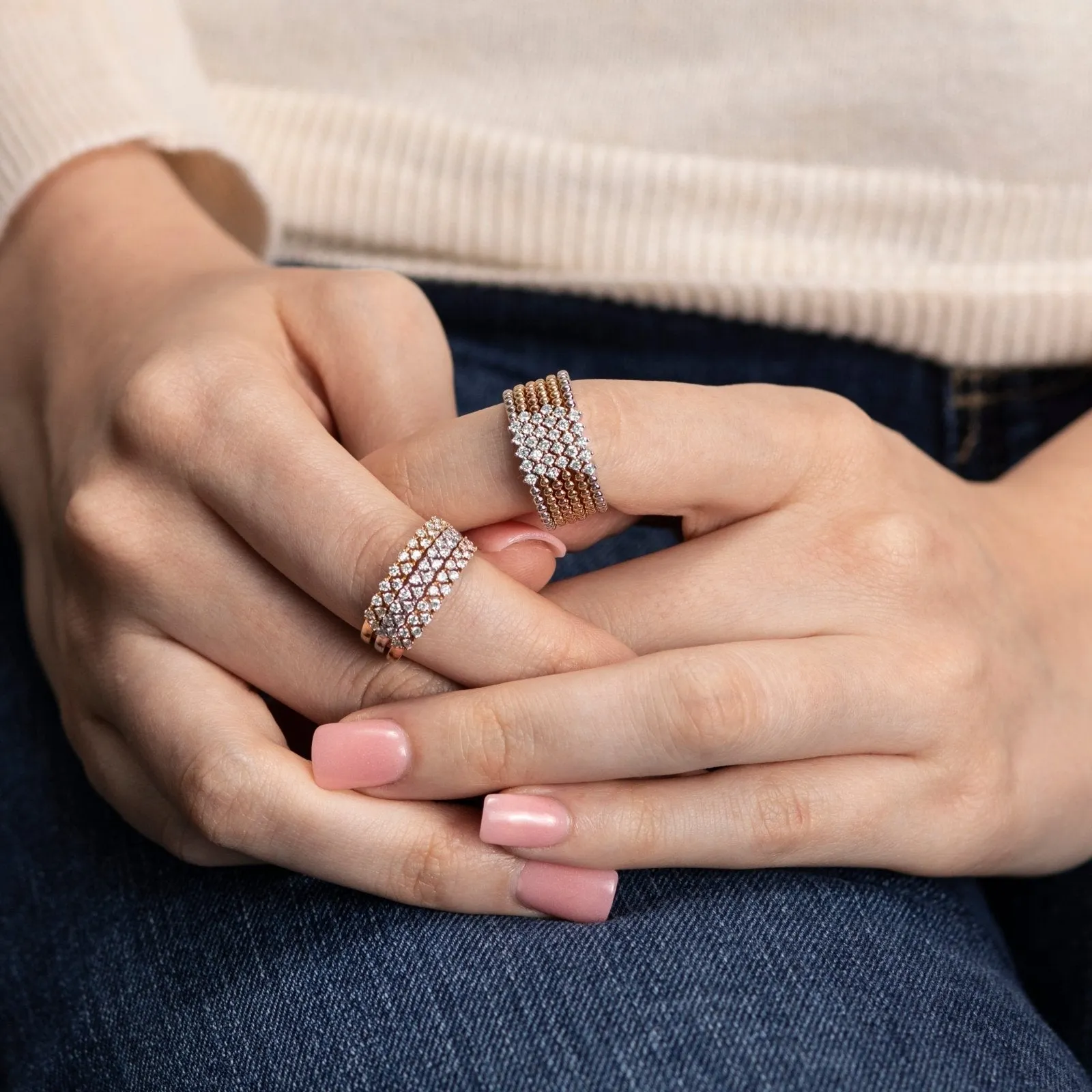 5-Carat Beaded Diamond Ring