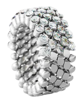 Five-Row Half-Diamond Ring