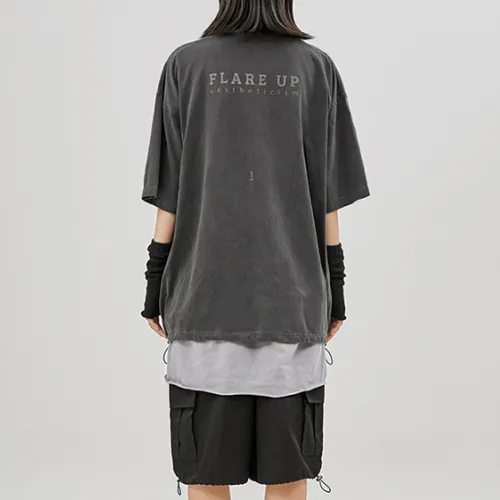 Unisex Street Style Short Sleeves Logo T-Shirts by FLARE UP