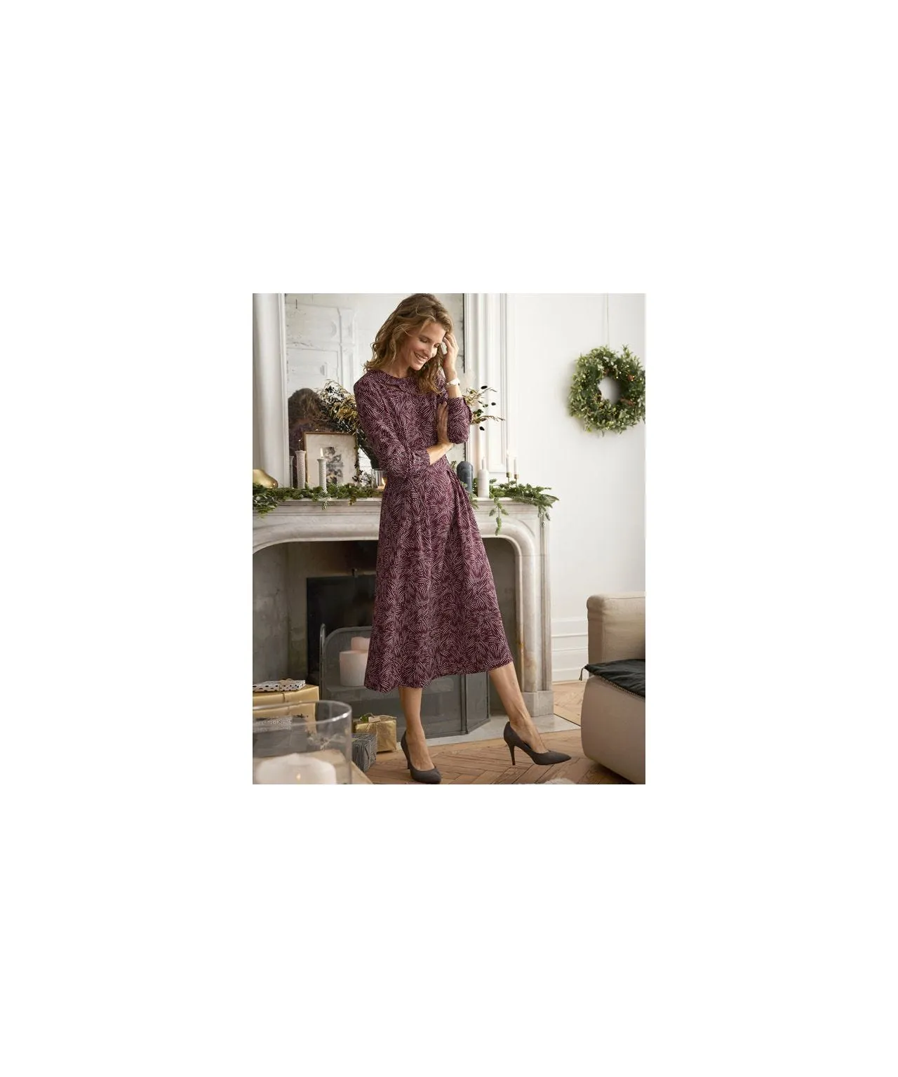 Easy Care Printed Flared Dress