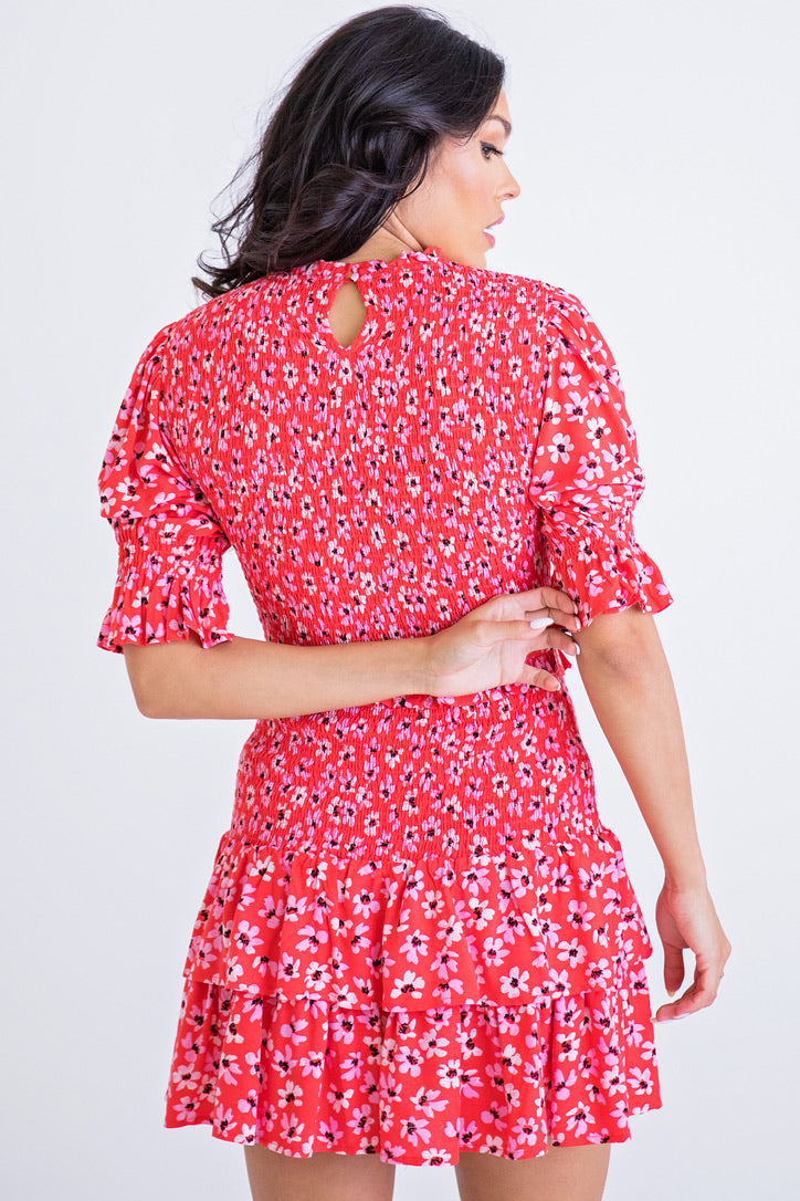 Floral Smock Ruffle Dress -> Floral Ruffle Dress