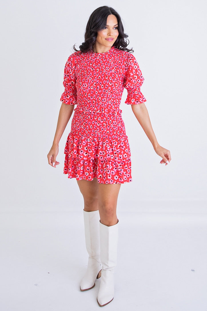 Floral Smock Ruffle Dress -> Floral Ruffle Dress