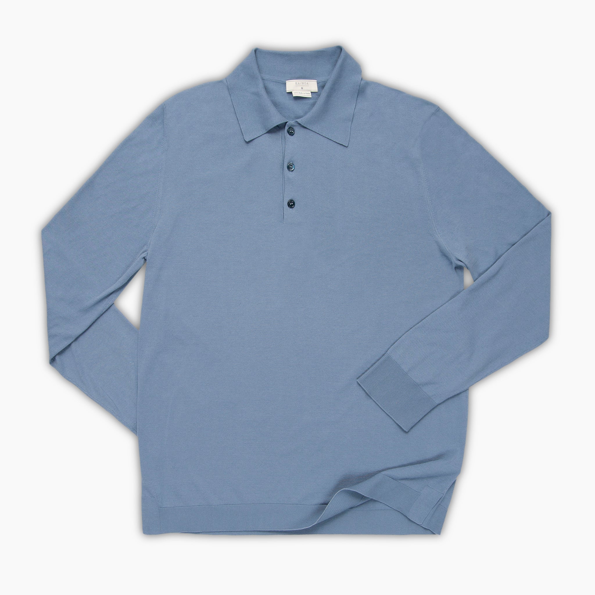 Florent long-sleeved knit shirt compact Egyptian cotton