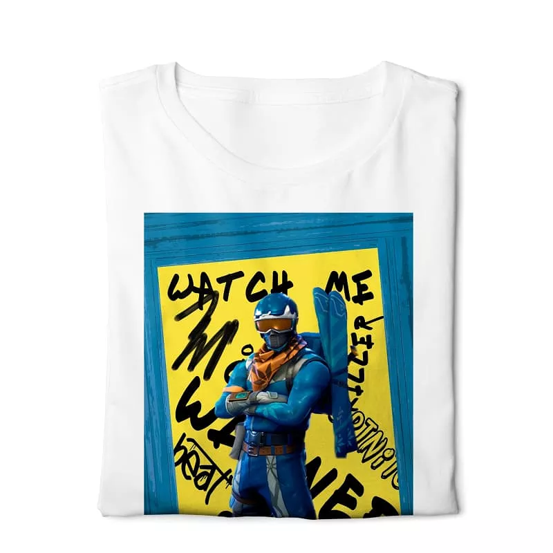 Fortnite Blue T-shirt - Basic Digital Graphics White