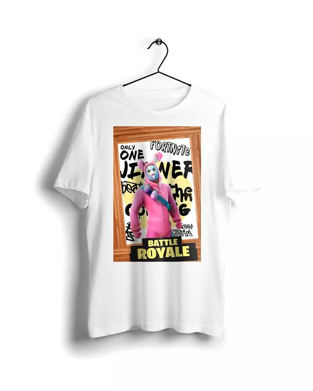 Fortnite Pink T-shirt - White Digital Graphics Basic.