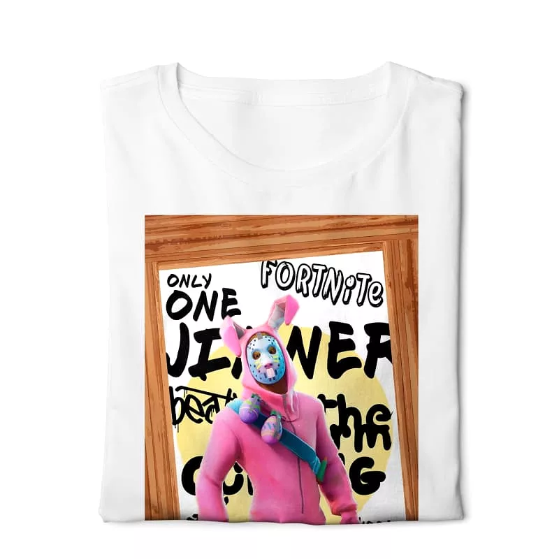 Fortnite Pink T-shirt - White Digital Graphics Basic.