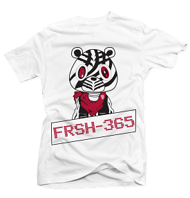 FRSH 365 White Tee (Zebras) - Best Price and Quality White Tee with Zebras