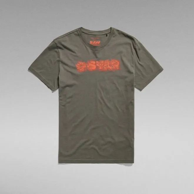 G-Star Raw Men's Grey Distressed Logo T-Shirt D24363