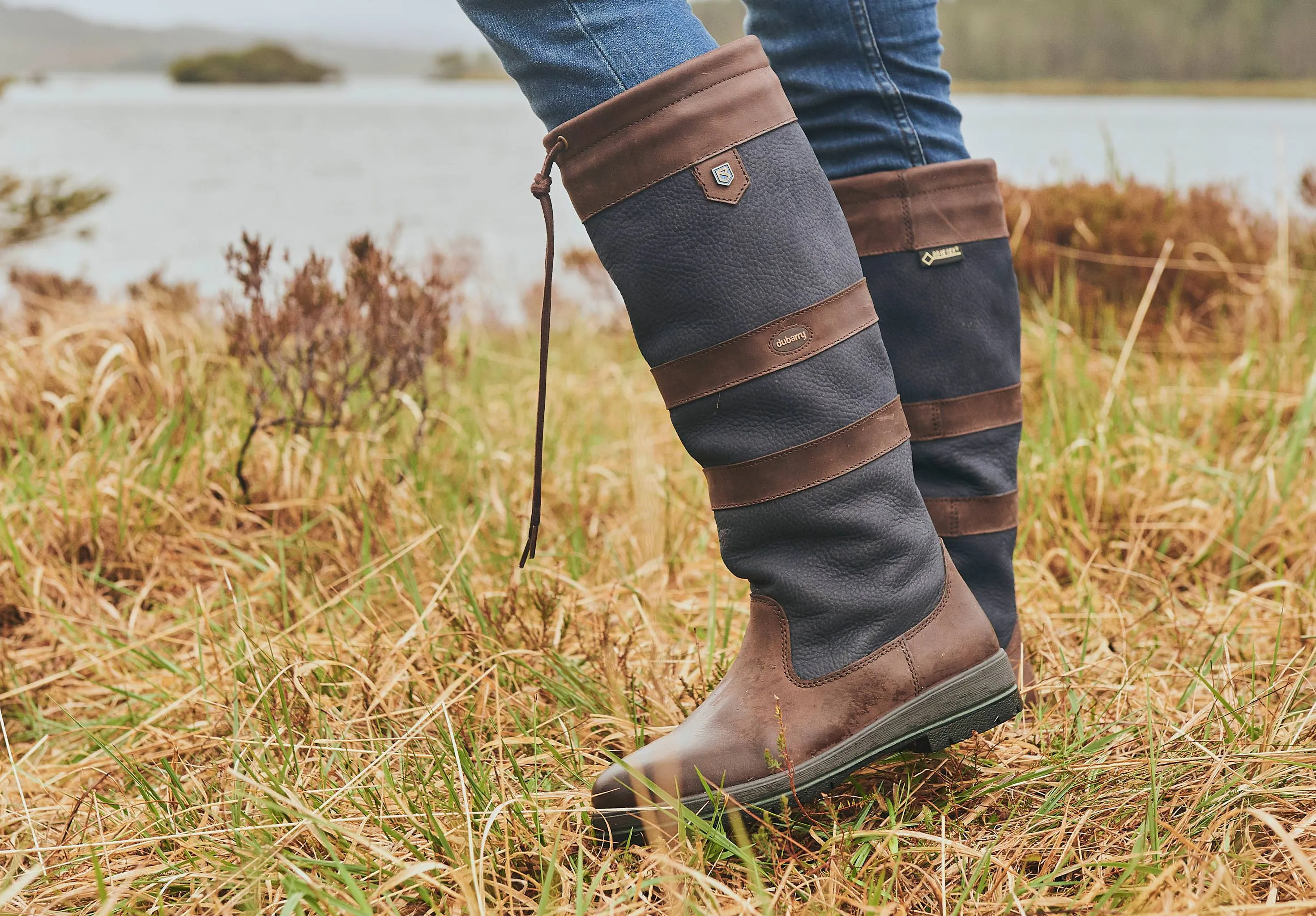 Galway Ladies Country Boot Navy Brown